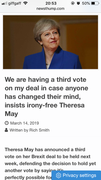 To wonder why we can’t possibly have another referendum yet Theresa May can have as many votes as needed in order to return the ‘right’ answer