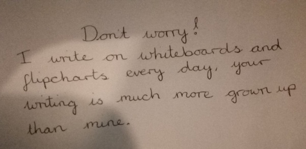 To think I have worse handwriting than a nine year old (picture attached)