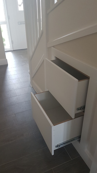 Clever closet UK or similar? Understairs drawers.