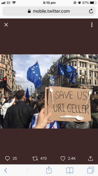 Uri Geller promises to stop Brexit