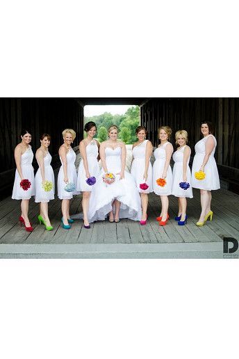Rainbow themed - what colour for bridesmaids?
