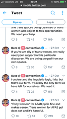 Cultural appropriation of transwomen by women - Friday thoughts