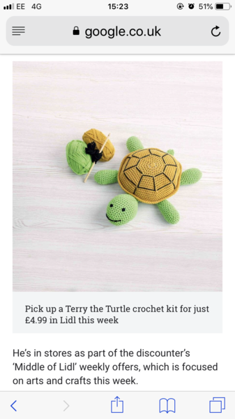 Lidl turtle crochet kit