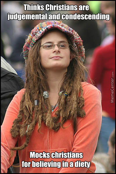 To be irritated by religious views...