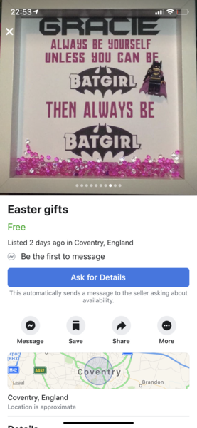 FB tat. Nothing says Easter like a Fortnite personalised plastic chair for £14
