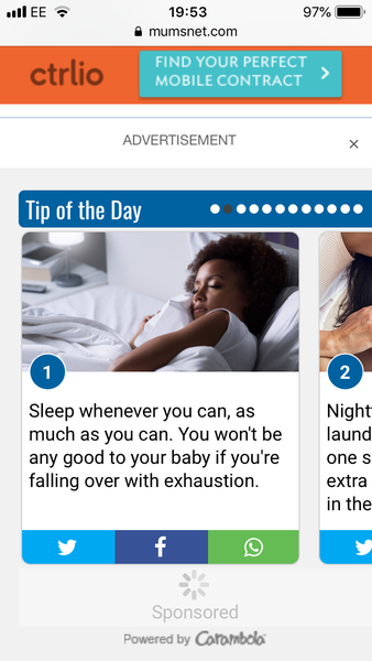 Giant jumpy ads in the middle of threads.