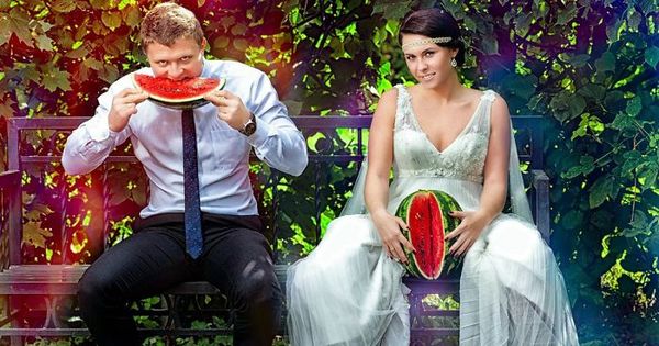 To hate that obligatory bent over kiss so common in wedding photos nowadays?