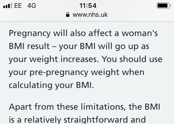 BMI measured during pregnancy