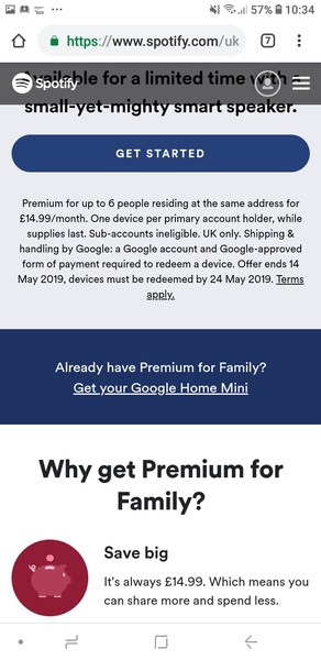 If you have Spotify family, did you know you can get a Google Home mini for free?