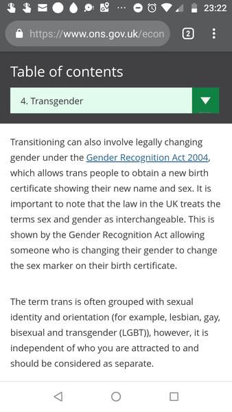 ONS definition of sex