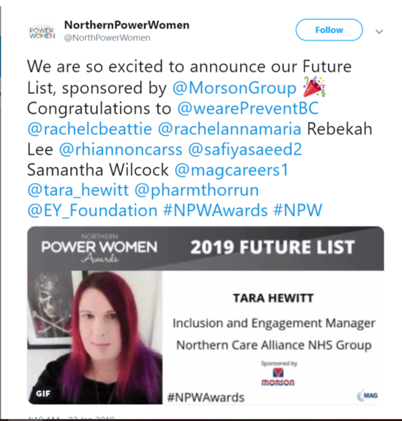 'Prominant' campaigning role of Tara Hewitt: NHS, TELI, Social work, universities etc