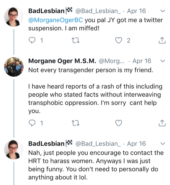 Morgane Oger calls out JY