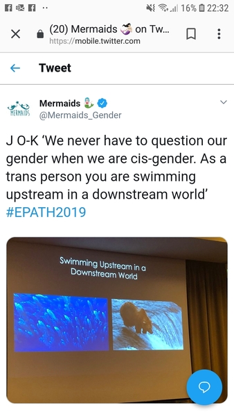 “Symptoms of gender dysphoria” a mermaids tweet.