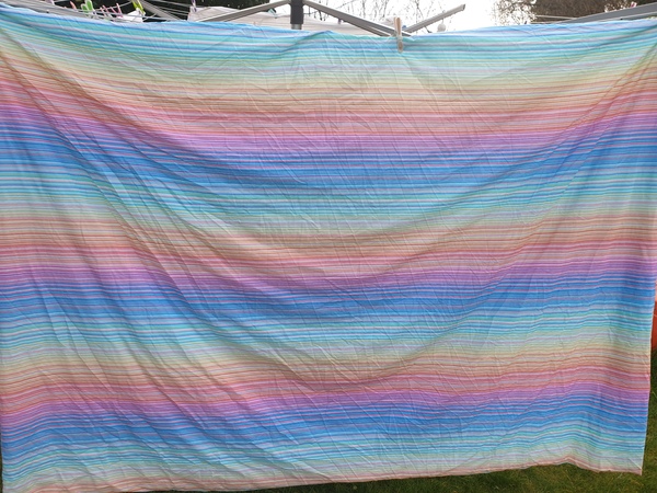 Tasteful rainbow bedding for a boy??