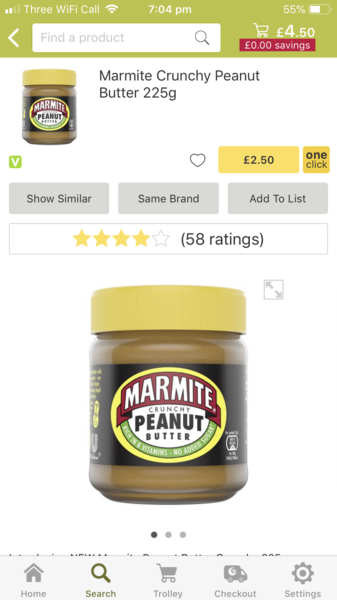 Peanut butter/marmite