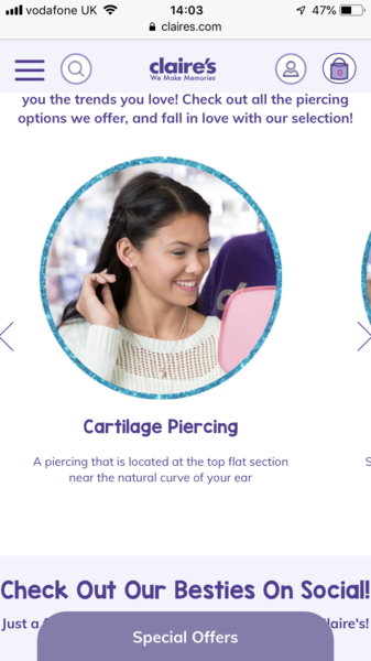 Has anyone's child had their ears pierced at Claire's recently?