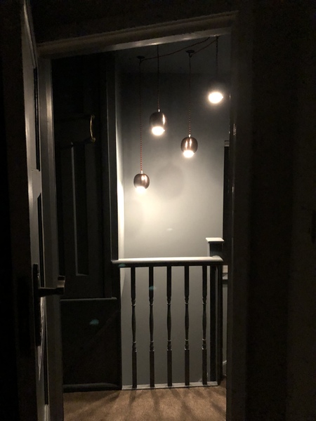 Very dark paint on stairs/landing walls. Yes or no?