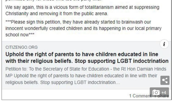 Secondary school assistant sacked after posting petition against transgender issues being taught at her son's CofE primary