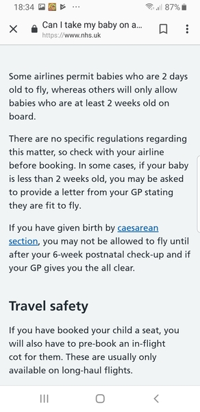Taking a 12 day old baby on holiday ?
