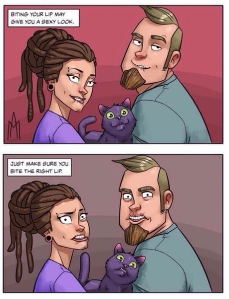 She bit her bottom lip...