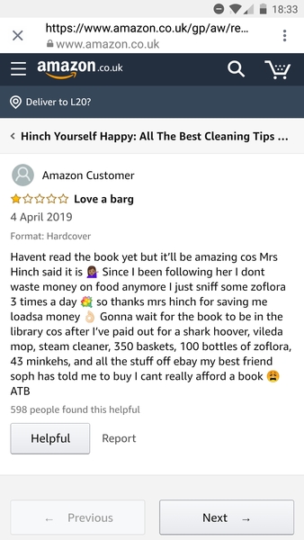 Aibu re cleaning (or hinching)...