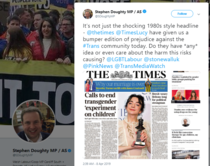 Times article - calls to end transgender 'experiment' on children