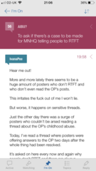 To ask if there’s a case to be made for MNHQ telling people to RTFT