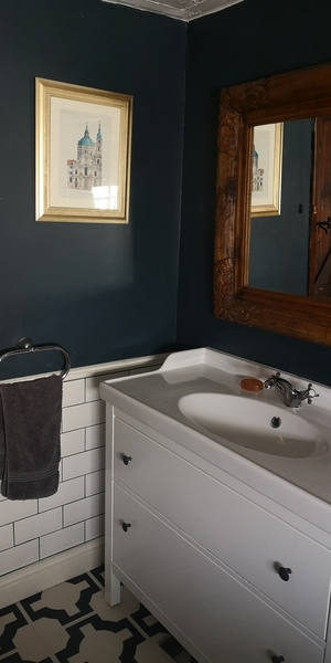 Dark Navy Bathroom. Would it be mad?