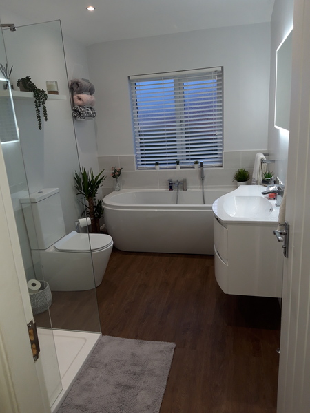 To ask you to look at this pic of my new bathroom and tell me why I hate it!