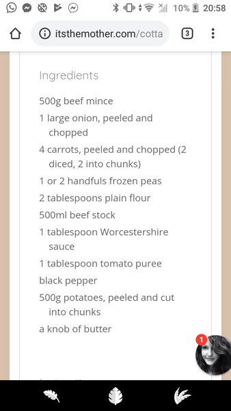 to say that cottage pie is NOT a “weekday meal”