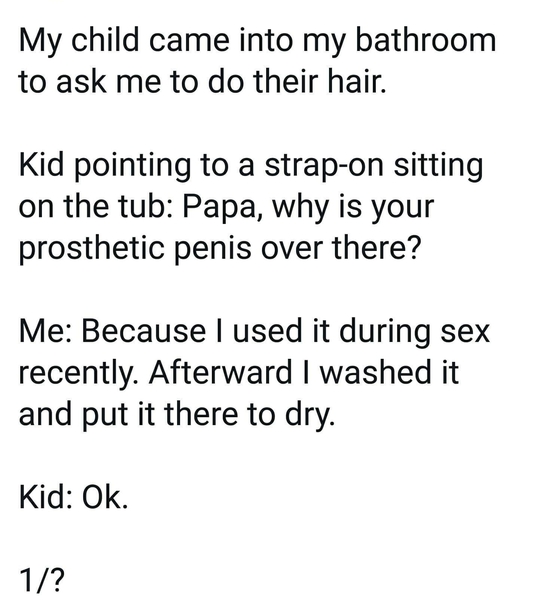 To find this reported conversation with a child rather disturbing, or am I a massive old prude?