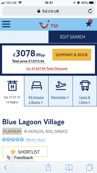 All inclusive holiday