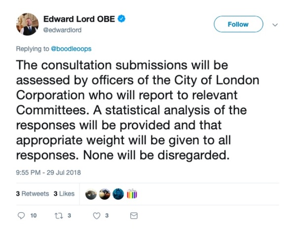 City of London Consultation Results - they can't get away with this