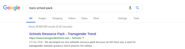 This is an Order:  Stop Googling and Visiting Transgender Trend.  I said Stop it.Website.  S