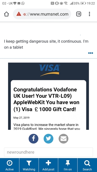 Red warning flashing up