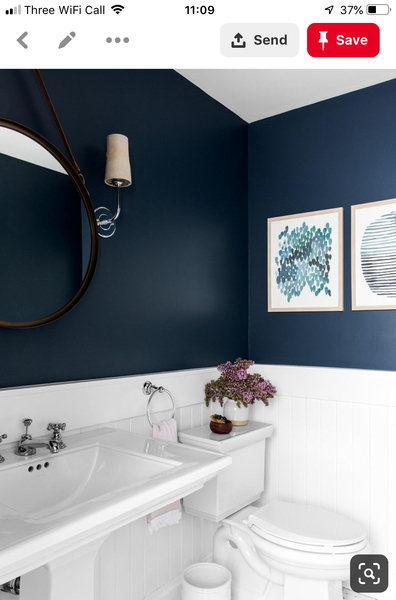Dark Navy Bathroom. Would it be mad?
