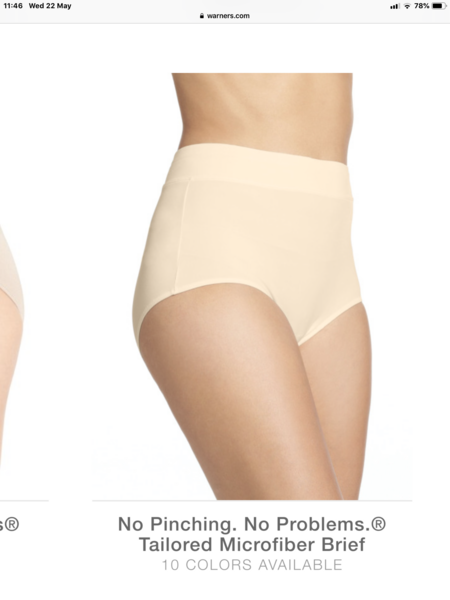 Warner’s no- muffin top pants are the dogs bananas