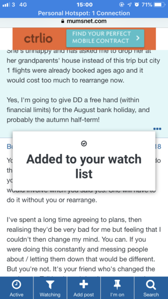 Bookmarking adds to watch list and creates notification I cannot dismiss.