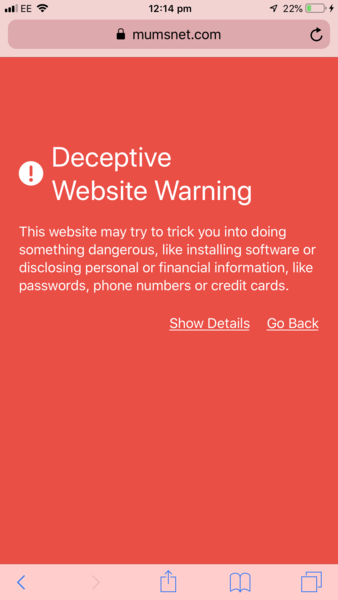 Red warning flashing up