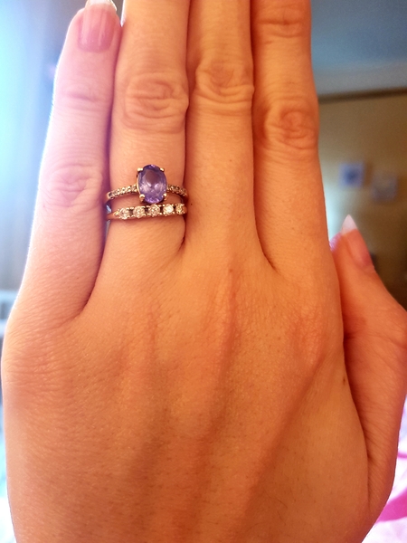 Coloured stone engagement ring