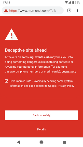Red warning flashing up