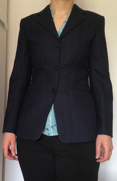 Grey or dark blue cardigan - interview