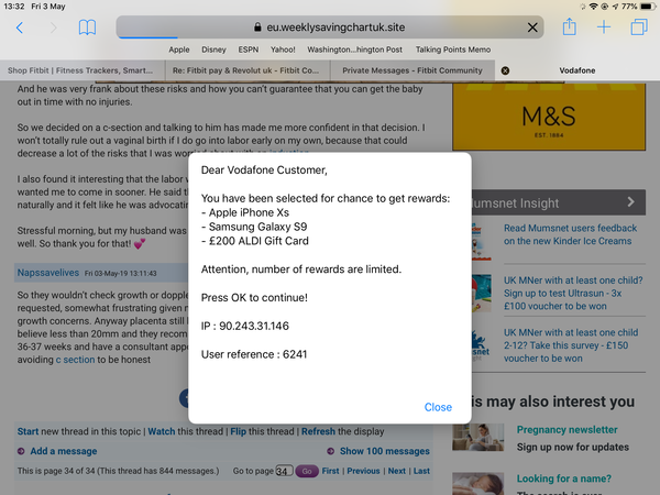 That advertising scam pop up is back!
