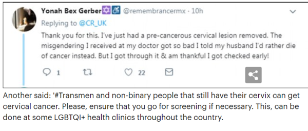 Dreadfully sad case reported of a transman whose medical records said 'male' with tragic consequences