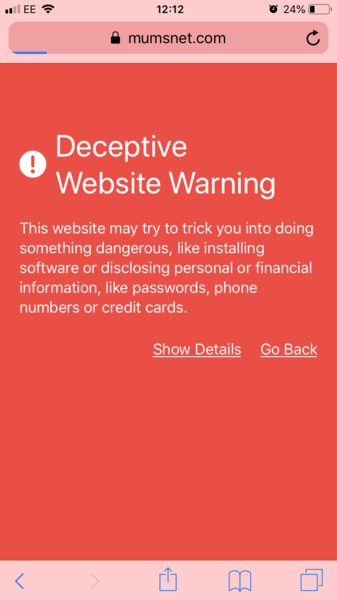 Red warning flashing up