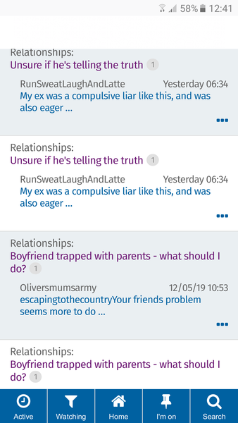 'Threads I'm watching' - duplicated in list