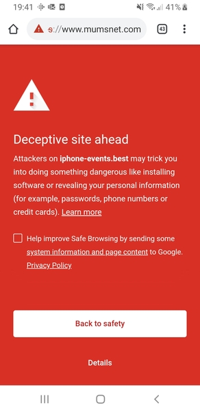 Red warning flashing up