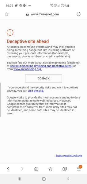 Red warning flashing up