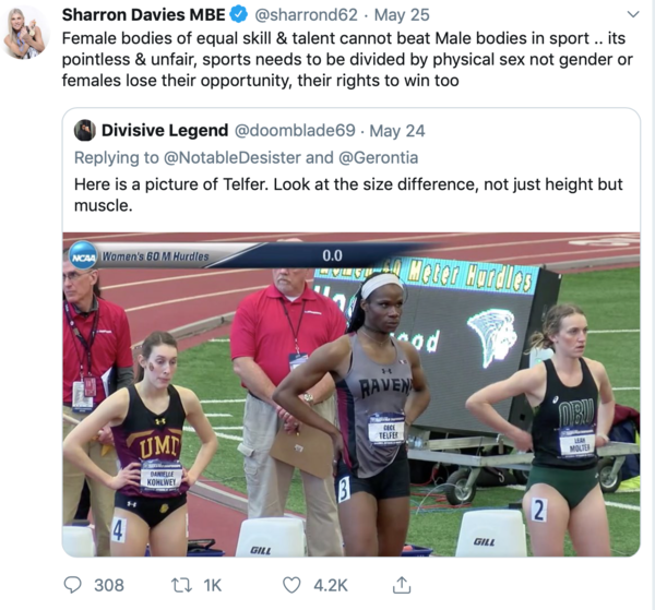 [US] Male athlete wins women's NCAA national track and field championship