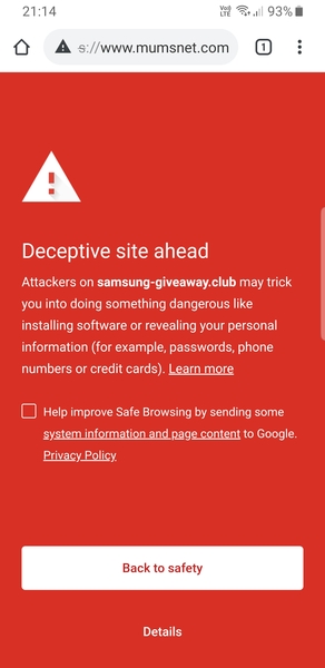 Red warning flashing up